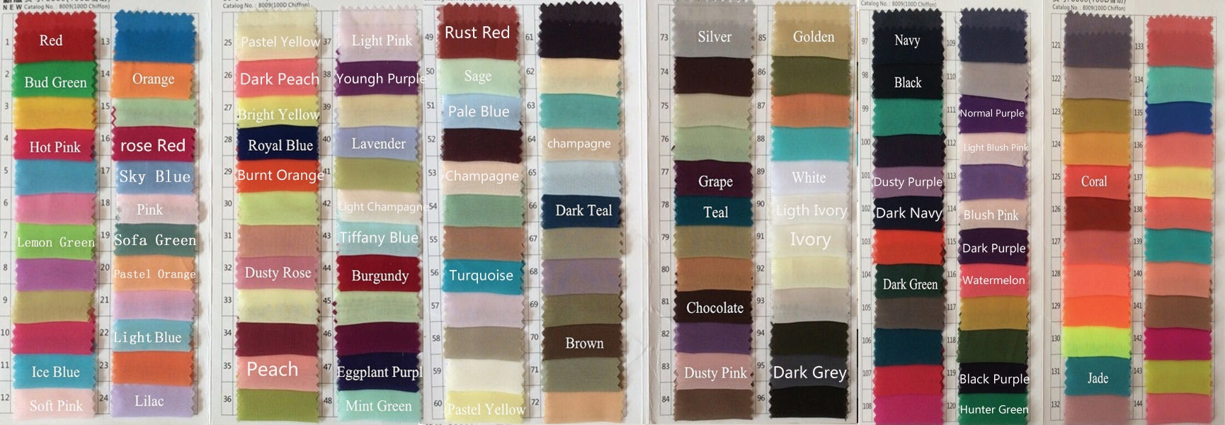 Color Swatch Book for Chiffon, Satin, Elastic Satin, Spandex, Sequin MyChicDress