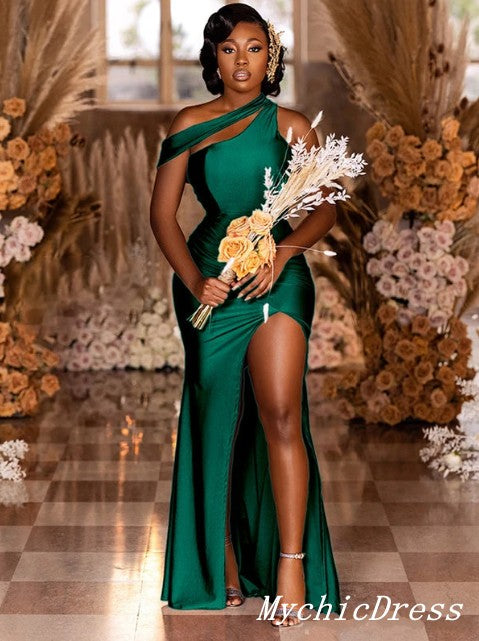 Emerald Green Bridesmaid Dresses Multiway High Split Mermaid Wedding Guest Dress US2 Same As Picture A