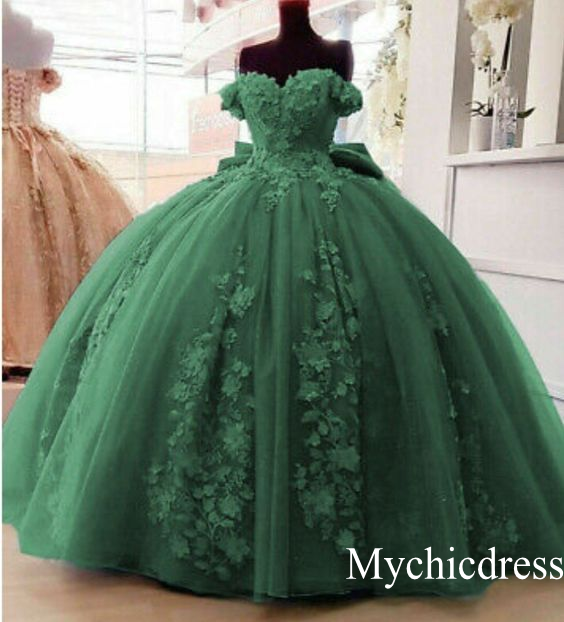 Lace green Quinceanera Dresses