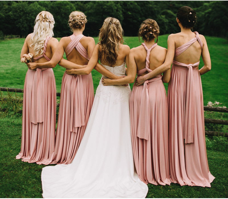 Dusty rose bridesmaid dresses long shop