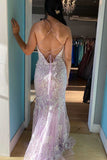 Floor Length Lace Applique Mermaid Prom Dresses UK Sleeveless