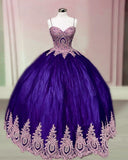 Ball Gown Royal Blue Quinceanera Dresses Lace Applique Sweet 16 Dress