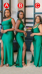 Multiway Elastic Satin Emerald Green Bridesmaid Dresses Mismatched