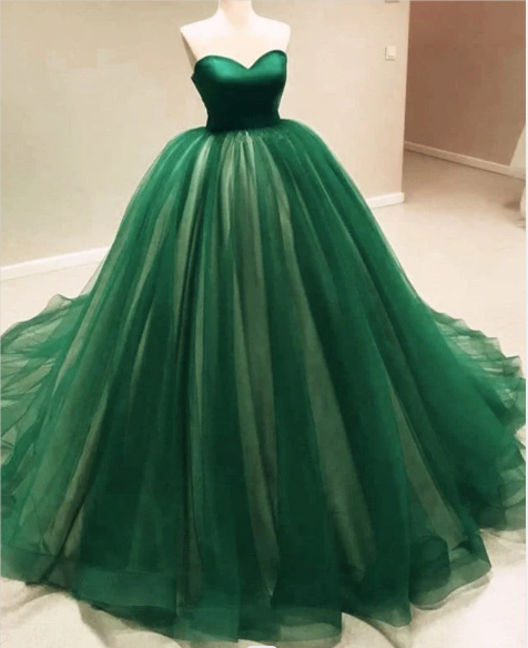 Green Ball Gown Formal Dresses