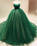 Sexy Green Tulle Sweetheart Ball Gown Quinceanera Dresses Sleeveless