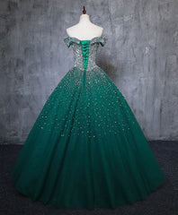 Emerald Green Sequin Prom Dresses Beaded Quinceanera Dresses, Sweet 16 Dresses