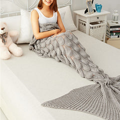 Grey Fish Scale Design Mermaid Blankets for Adults