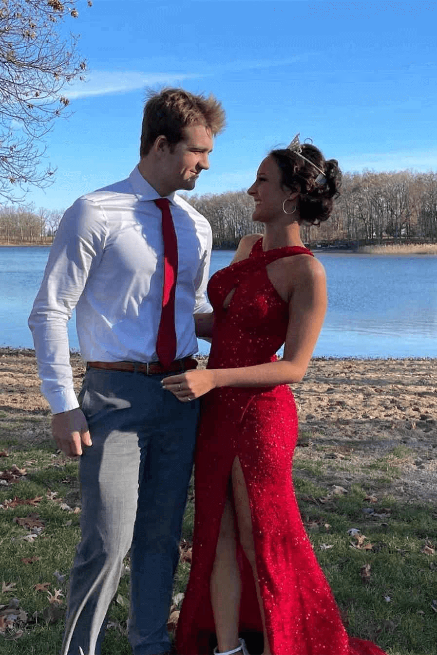 Red Fitted Prom Dress Red Amarra 88747 Fitted Sequin Long Evening