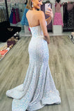 Iridescent Sequin Long Formal Dress Sweetheart Mermaid Prom Dress