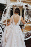 Ivory Plus Size Prom Dresses Lace A-Line V-Neck Evening Dress Appliques Beads