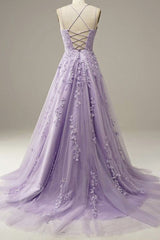 Custom Made 2024 Lace Lilac Prom Dresses violet purple Long Evening Dress