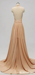 Multiway Halter Long Two Piece Beach Blue Bridesmaid Dresses Split Backless MyChicDress