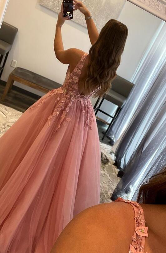 2024 Corset Pink Prom Dresses Mermaid Lace Long Beaded Formal Dresses –  MyChicDress