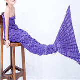 Purple Fish-scale Little Mermaid Blankets for Kids