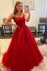 Red Long Lace 2024 Prom Dresses Sexy Spaghetti Straps Formal Dresses