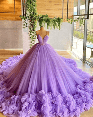Sexy Spaghetti Straps Lavender Tulle Wedding Dresses Beading Bodice