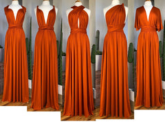 Sheath Sleeveless Orange Infinity Bridesmaid Dresses Multiway Dress MyChicDress