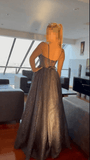 Shiny Black Lace Prom Dresses 2024 Tulle Long Formal Dress Spaghetti Straps