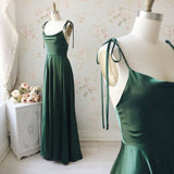 Simple Emerald Green Bridesmaid Dresses Long Wedding Guest Dress