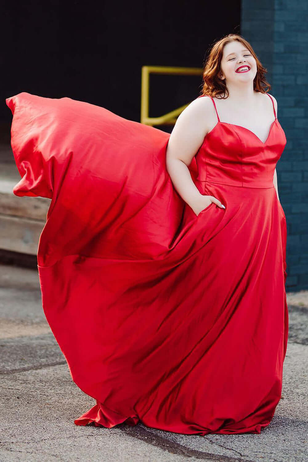 Red glitter spaghetti strap dress, worn once,... - Depop