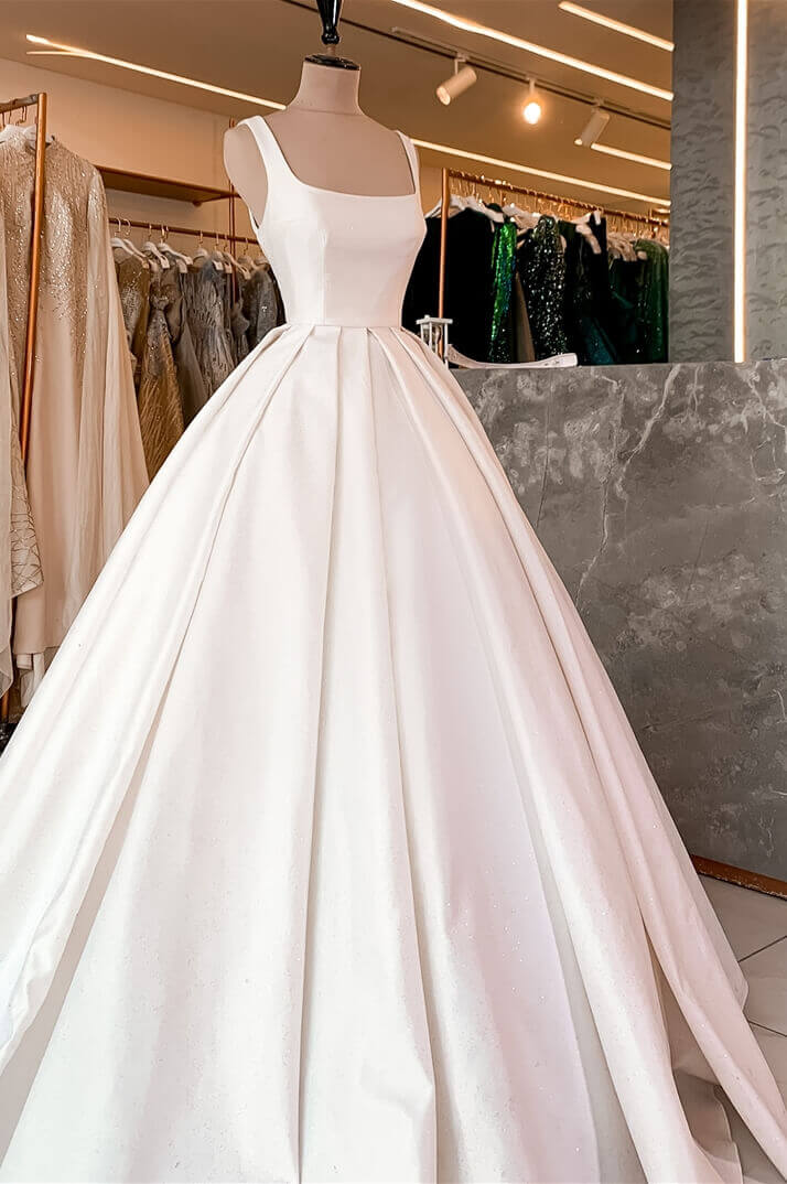 Simple Satin Plus Size Bridal Dresses
