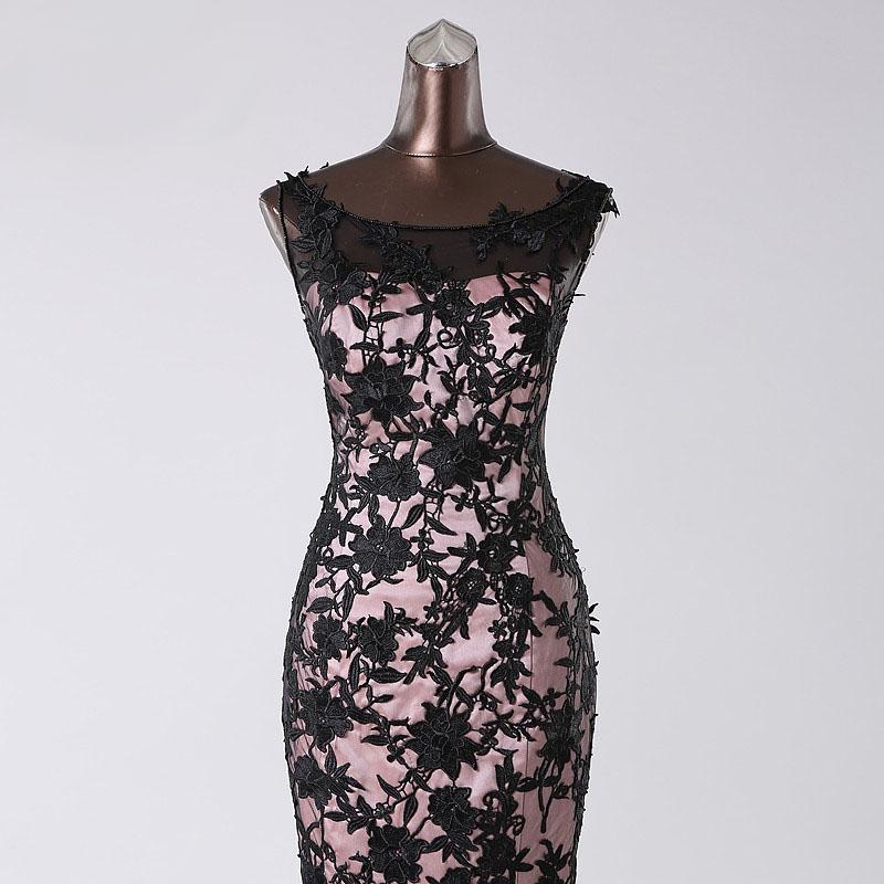 Top Black Lace Mermaid Prom Evening Gowns Sleeveless MyChicDress