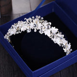 Pearl Crystals Crown Bridal Hair Accessories Wedding Tiara