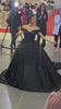 Black Wedding Dresses Gothic Ball Gown Off the Shoulder Bridal Dress