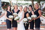 Cheap Black Short Bridesmaid Dresses Lace Multiway Wedding Guest Dress