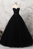 Sweetheart Black Crystals Prom Dresses Strapless Ball Gown Wedding Dresses