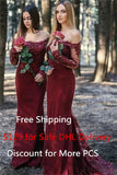 Sexy Cheap Long Sleeve Lace Burgundy Bridesmaid Dresses