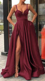 A Line Black Prom Dresses Long Evening Gowns Spaghetti Straps