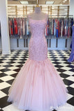 2024 Long Lace Mermaid Prom Dresses Champagne Evening Gown
