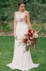 Cheap Sequin Chiffon Bridesmaid Dresses Open Back Maid of Honor Dress