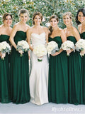 Cheap Chiffon Emerald Green Bridesmaid Dresses Long Wedding Guest Dress