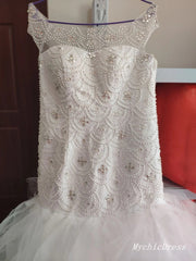 Sparkly Beaded Crystals Africa Wedding Dresses Mermaid with Ruffles