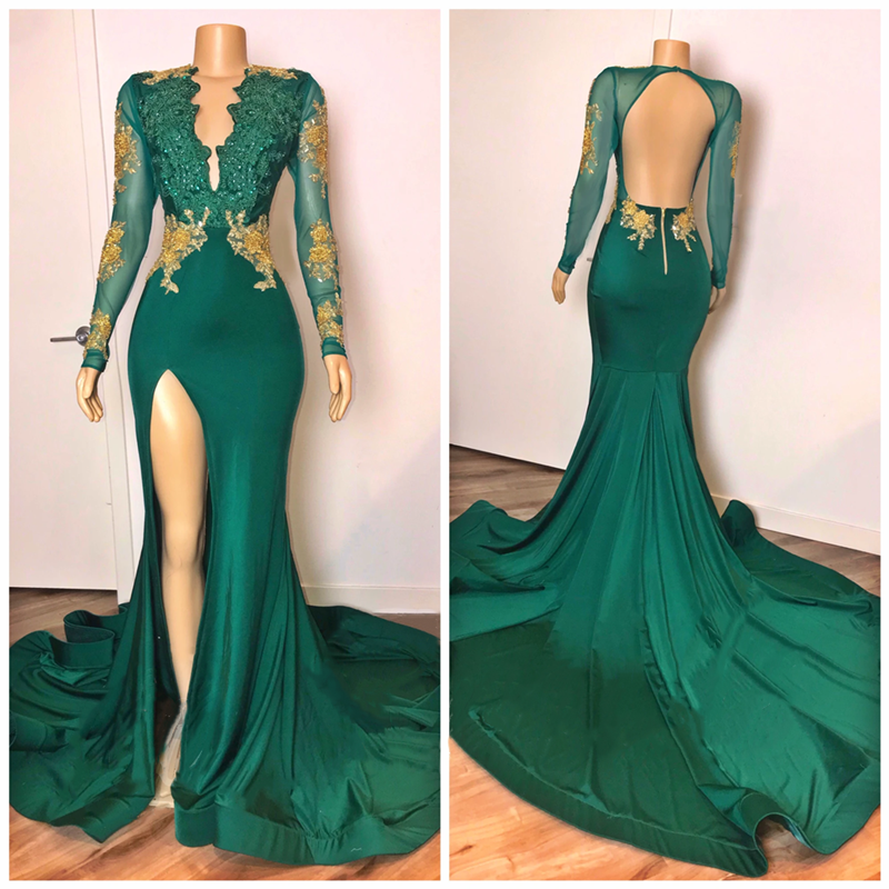 Emerald Green Long Formal Dresses