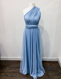 Simple Multiway Infinity Dusty Blue Bridesmaid Dress for Weddings