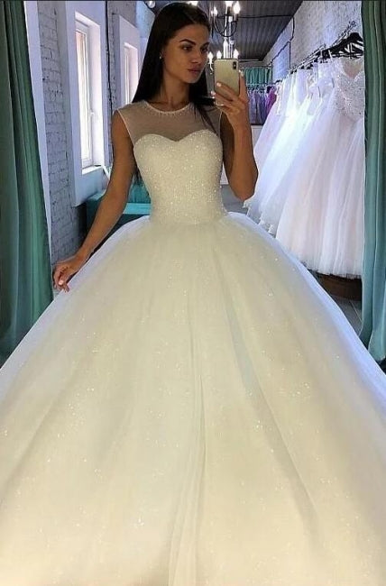 sequin ball gown wedding dress