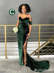 Cheap Multiway African Green Bridesmaid Dresses Velvet Emerald Wedding Guest Dress