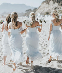 Cheap Chiffon Bridesmaid Dresses Off-The-Shoulder