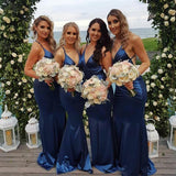 V Neck Blue Bridesmaid Dresses