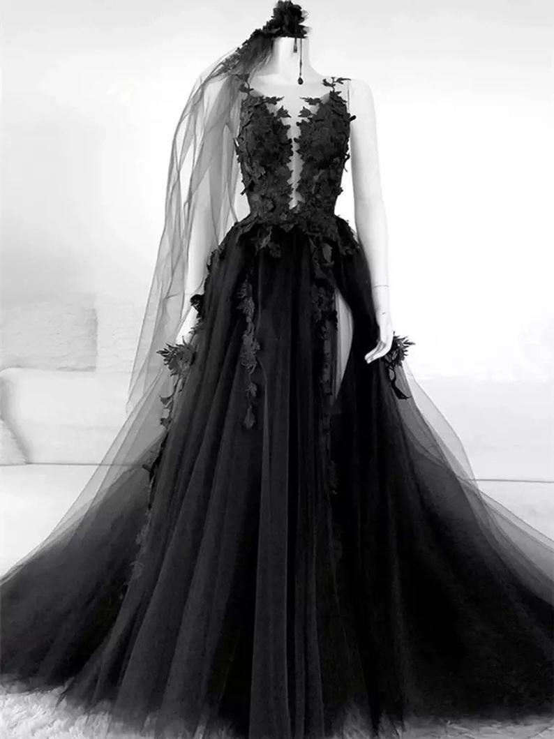 Gothic wedding dresses black