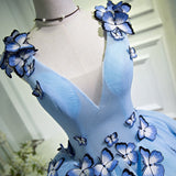 Blue Short Bridesmaid Dresses Flower Tulle dress for bridesmaids