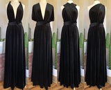 Infinity Black Velvet Bridesmaid Dresses Winter Floor Length Dress