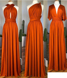 Sheath Sleeveless Orange Infinity Bridesmaid Dresses Multiway Dress