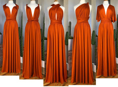 Sheath Sleeveless Orange Infinity Bridesmaid Dresses Multiway Dress