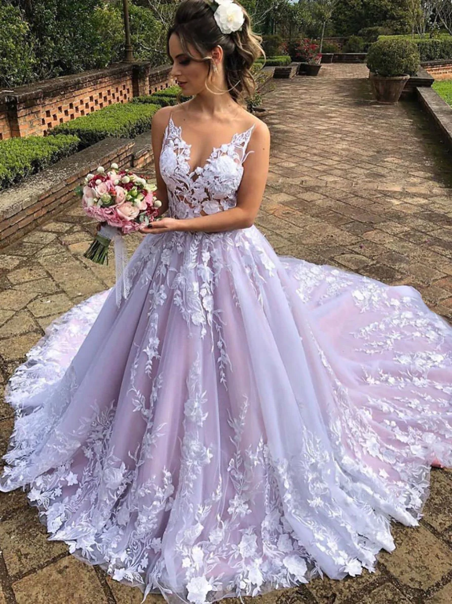 Light pink wedding dress with 34 sleeves | Wedding Dresses & Evening Gowns  by Anna Skoblikova