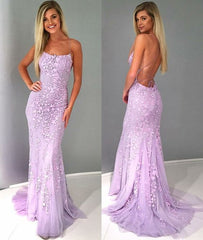 Cheap 2024 Long Lace violet Prom Dresses UK Mermaid Evening Dress Open Back
