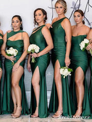 Mismatched Emerald Green Bridesmaid Dresses Mermaid Long Wedding Guest Dress